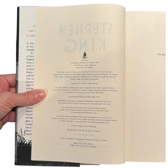 LIKE NEW!!! Stephen King The Outsider TRUE 1st Edition, 4th Printing - Picture 3 of 4